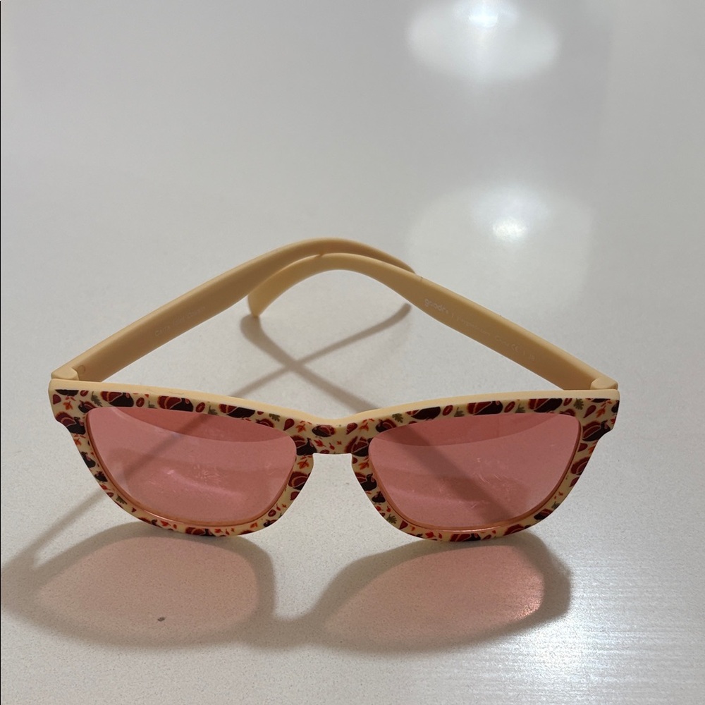 Goodr Carl’s Idiot Cousin fall Patterned Sunglasses with Pink Lenses